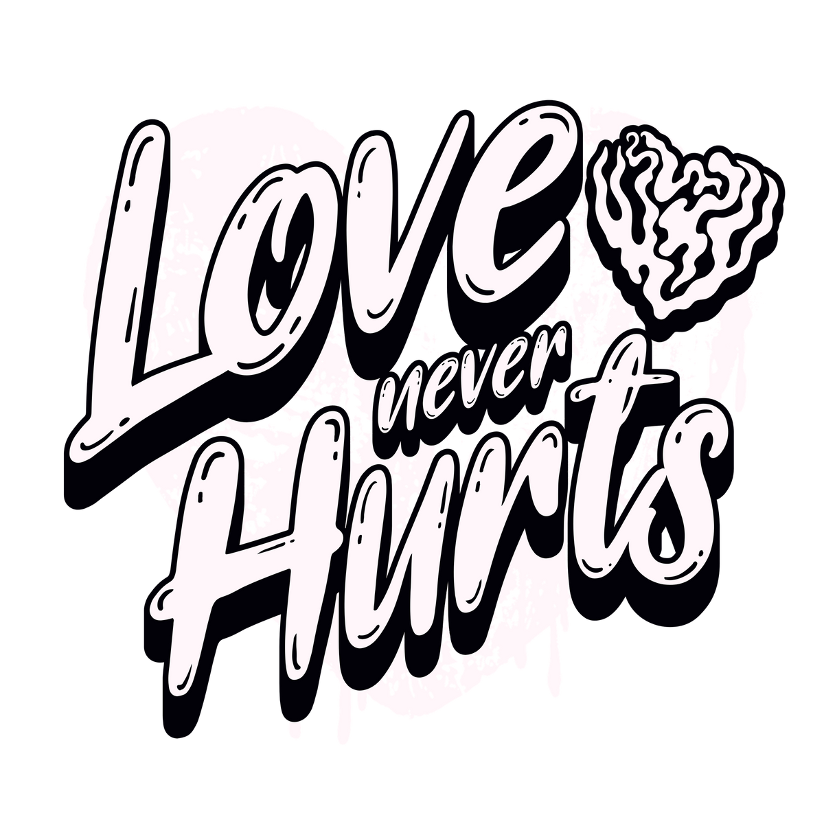 Love Never Hurts Grunge artwork detail