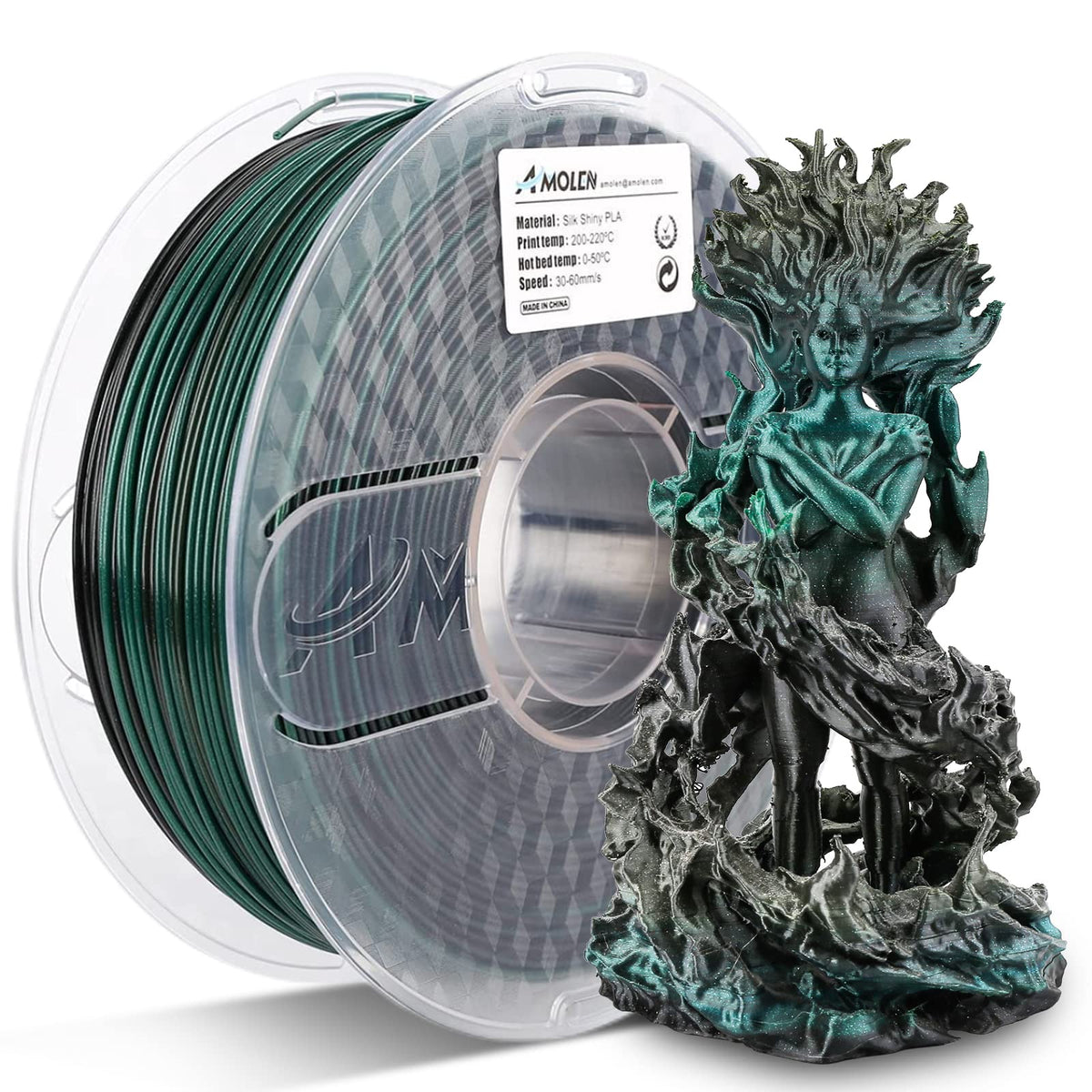PLA Silk Shiny Gradient 1.75mm, 1KG/2.2LB