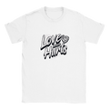 Love Never Hurts Grunge printed on a white Gildan 64000 unisex T-shirt