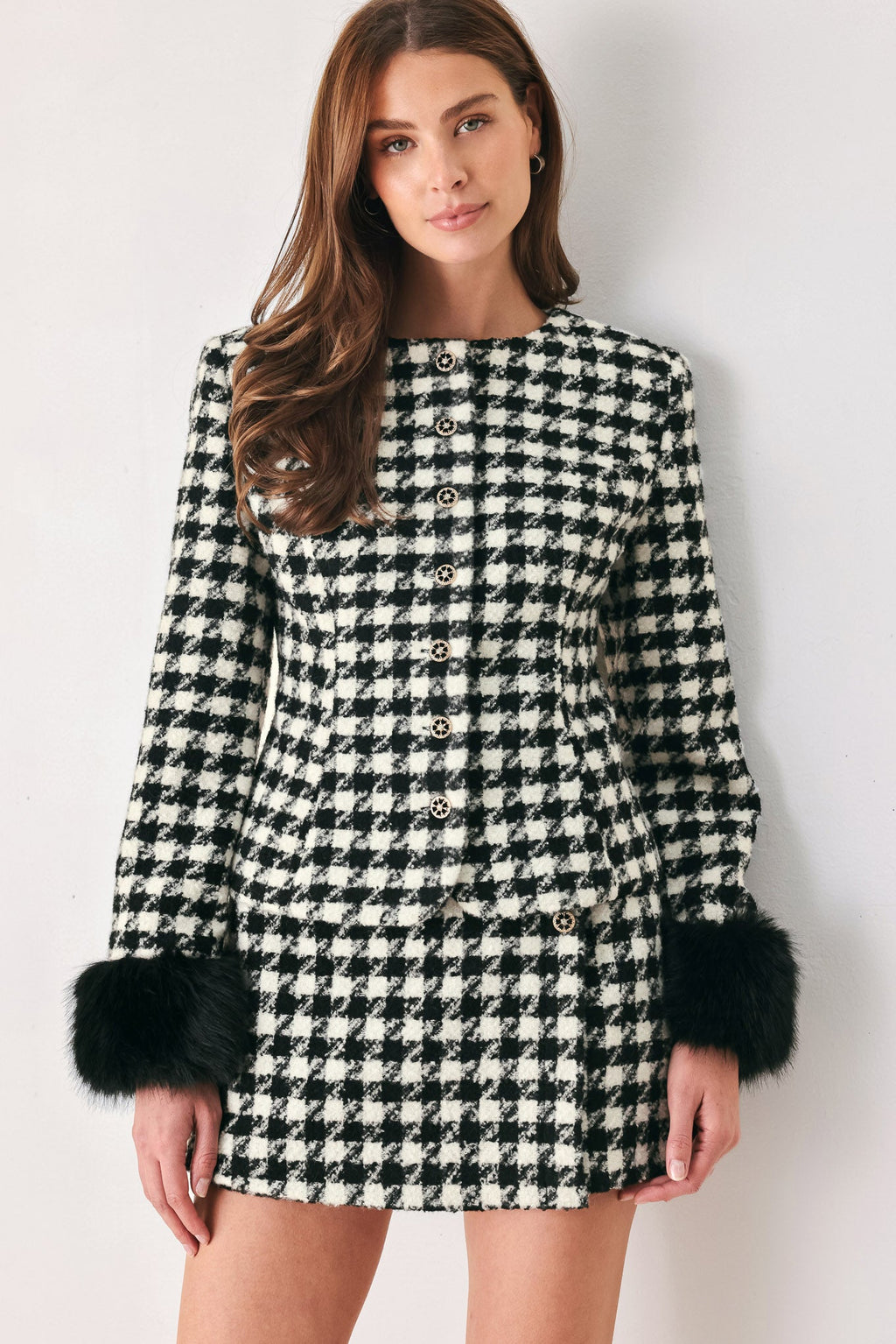 PARIS HOUNDSTOOTH BLACK/WHITE SKORT