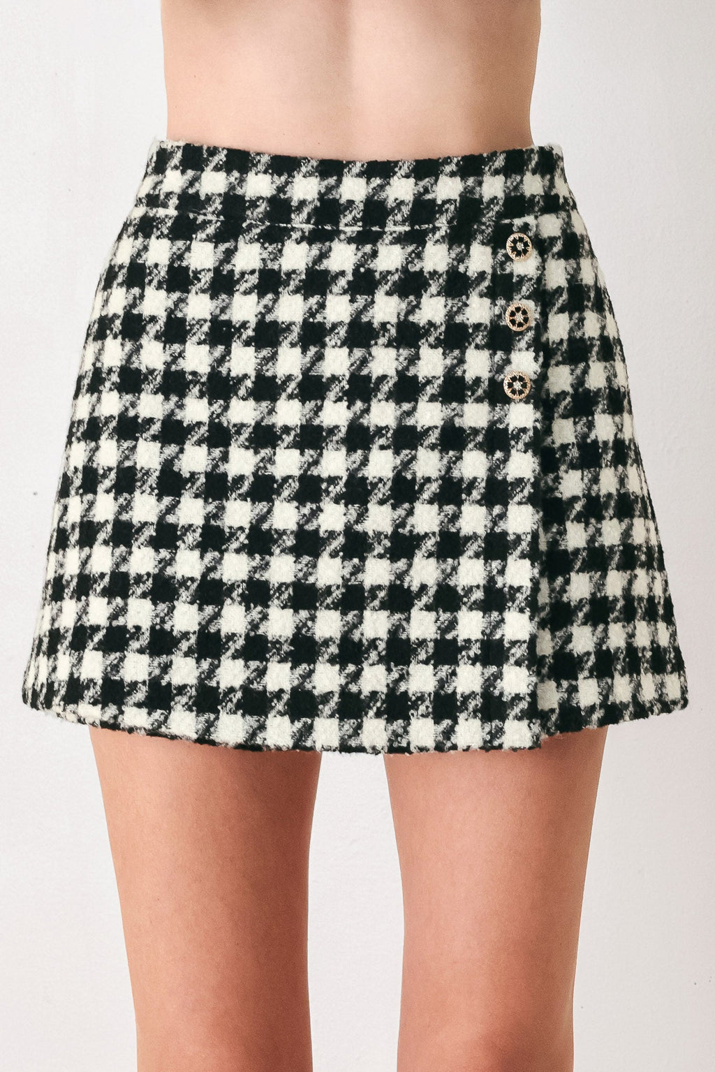 PARIS HOUNDSTOOTH BLACK/WHITE SKORT
