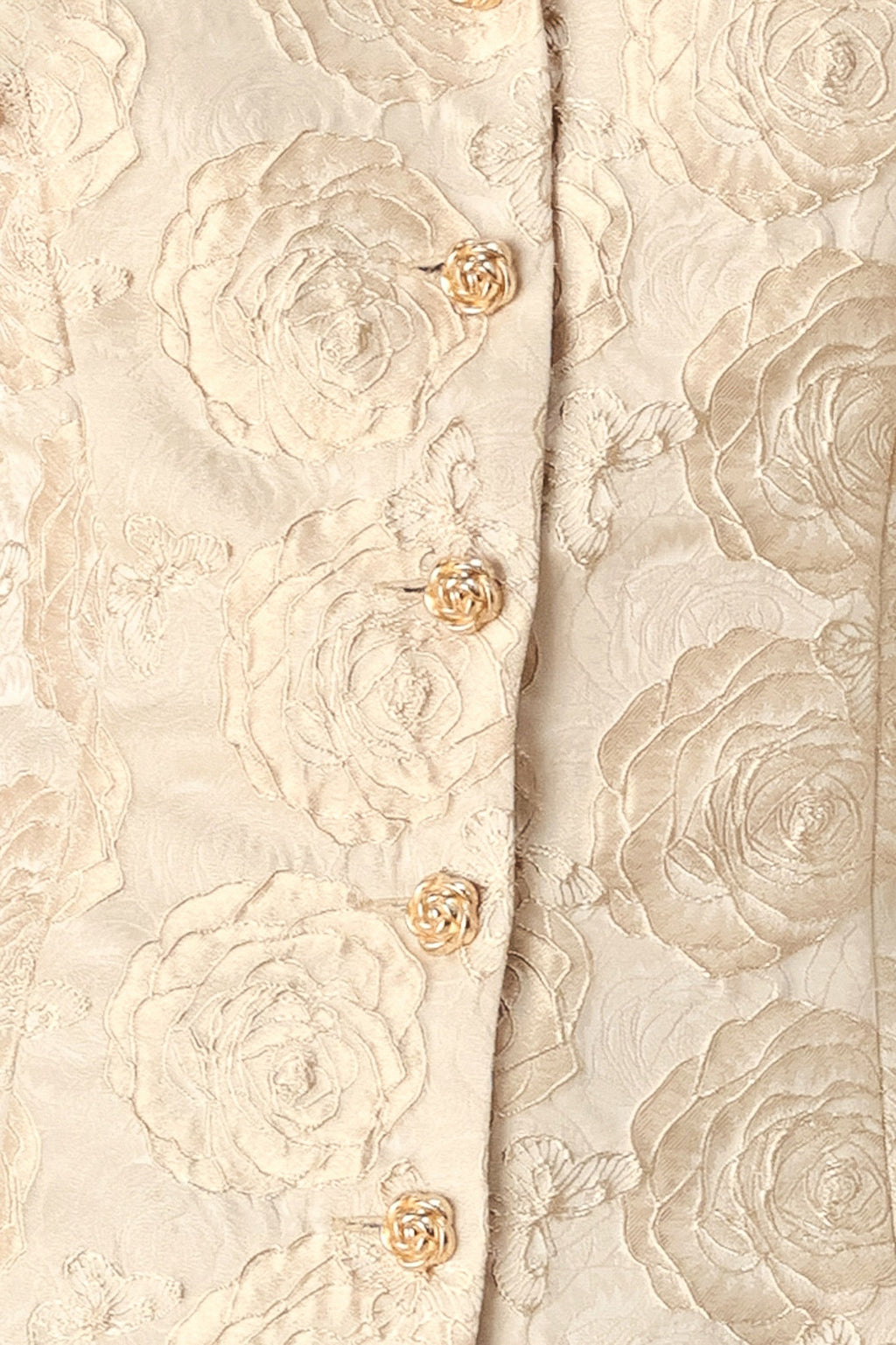 GOLDEN PORTRAIT GOLD TEXTURED PUFF-SLEEVE PEPLUM TOP