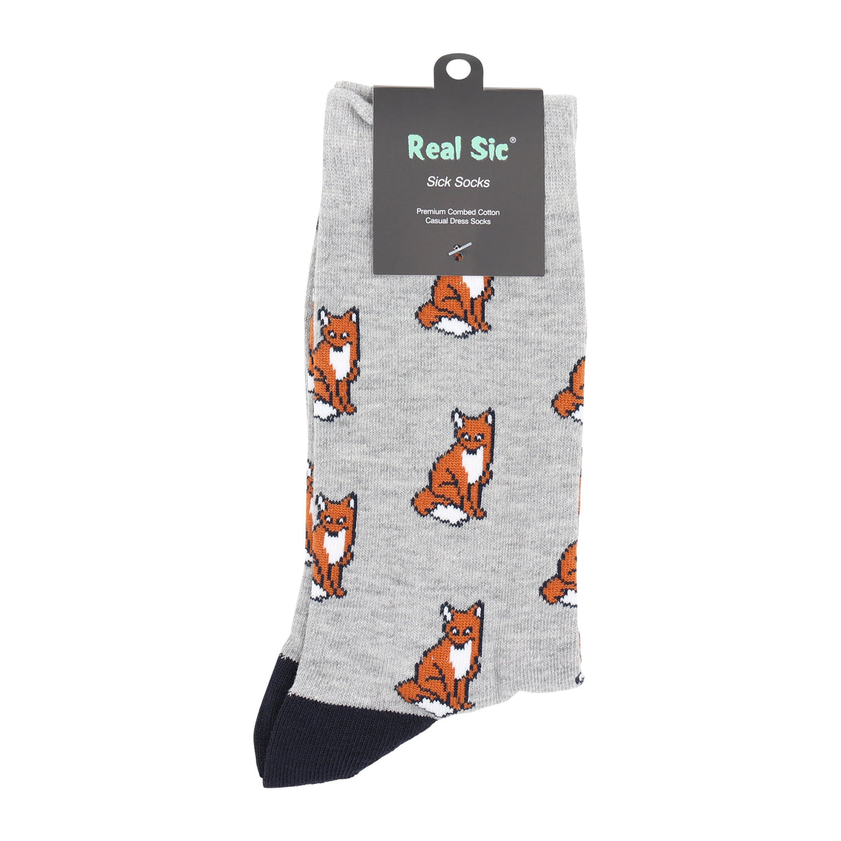 Sitting Fox Animal Socks - Comfy Cotton for Men & Women