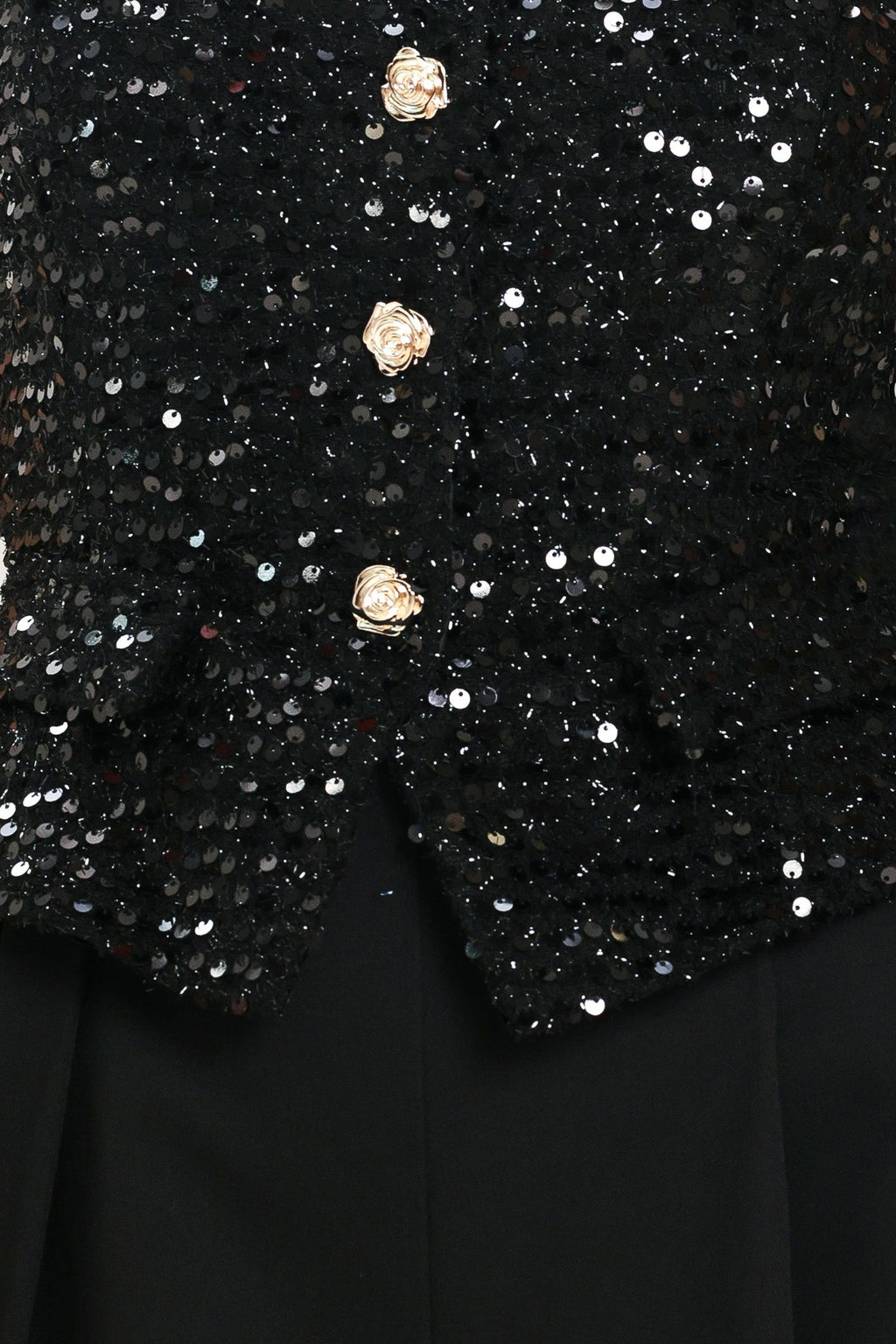 NIGHTFALL GLAM BLACK SEQUIN WIDE-LEG JUMPSUIT