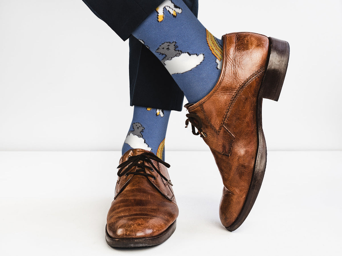 Cloud Rainbow Cats Socks - Comfy Cotton for Men & Women