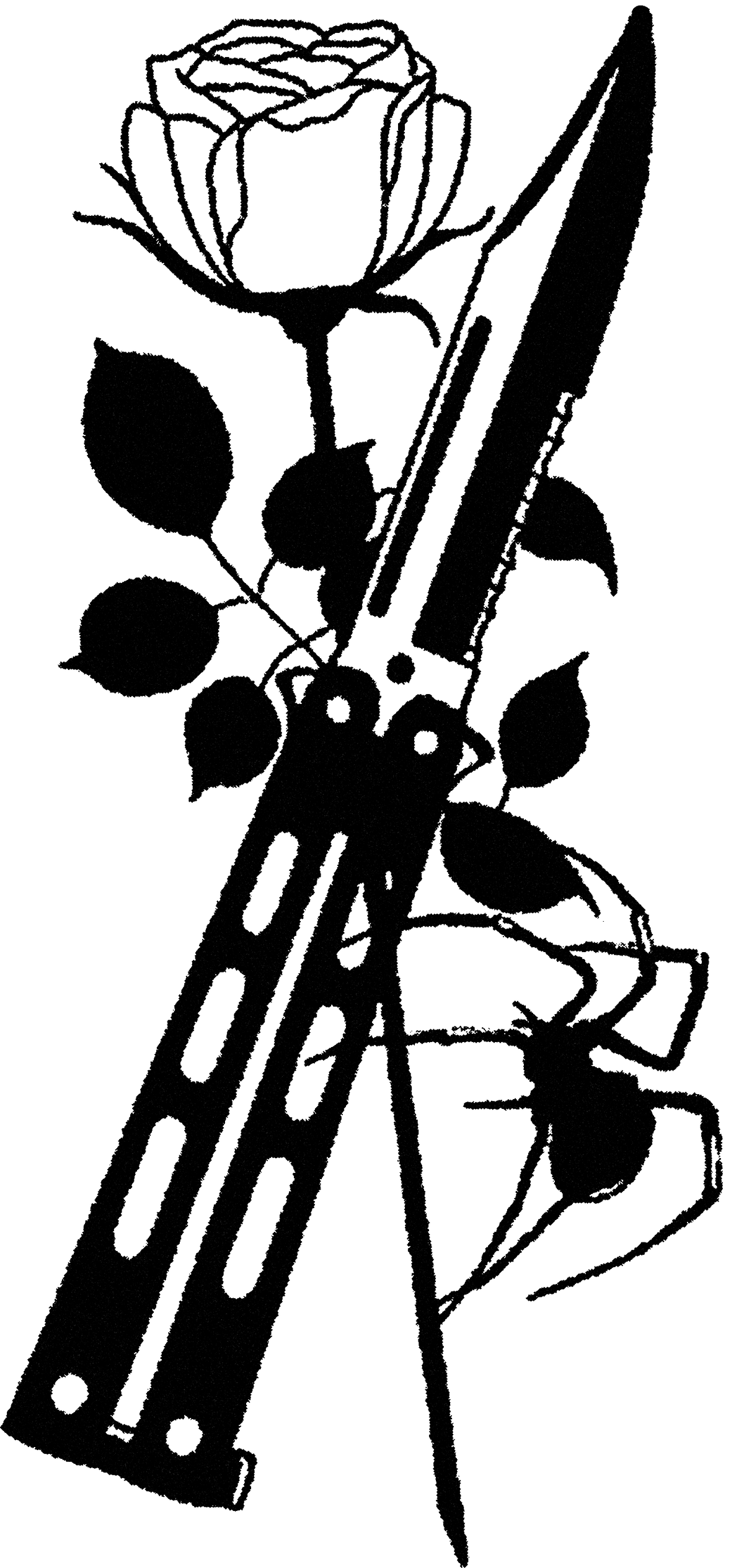 Knife Rose and Spider streetwear graphic
